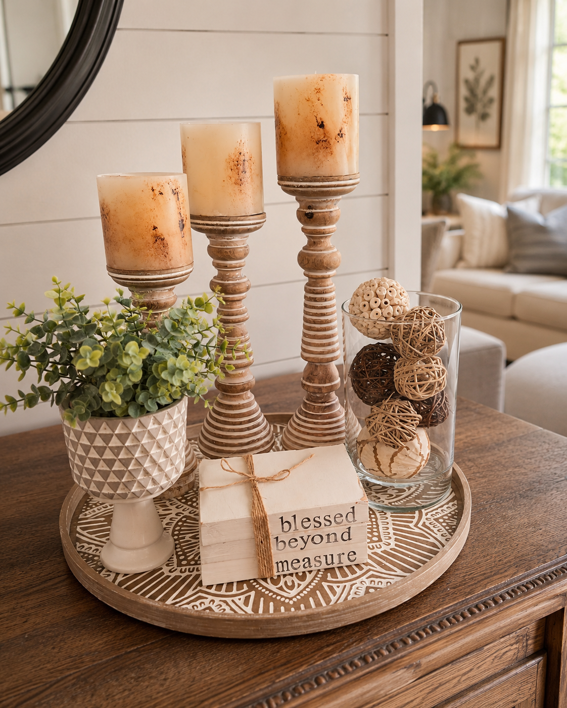 Blessed Beyond Measure Farmhouse Tray Décor Set