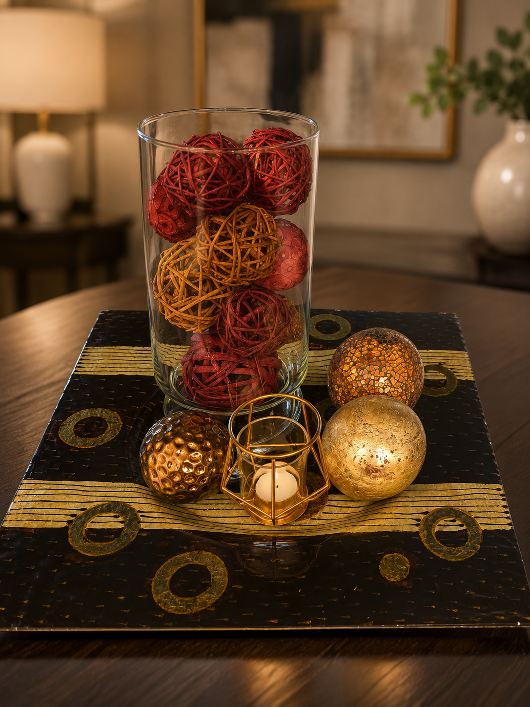 Golden Glow Decorative Centerpiece Set