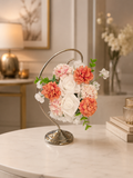 Elegant silver crescent floral centerpiece